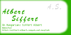 albert siffert business card